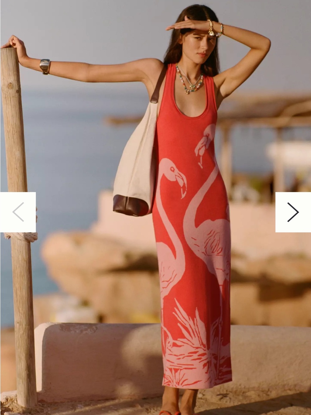 Celandine Flamingo Knit Midi Dress Anthropologie NWT Size small
